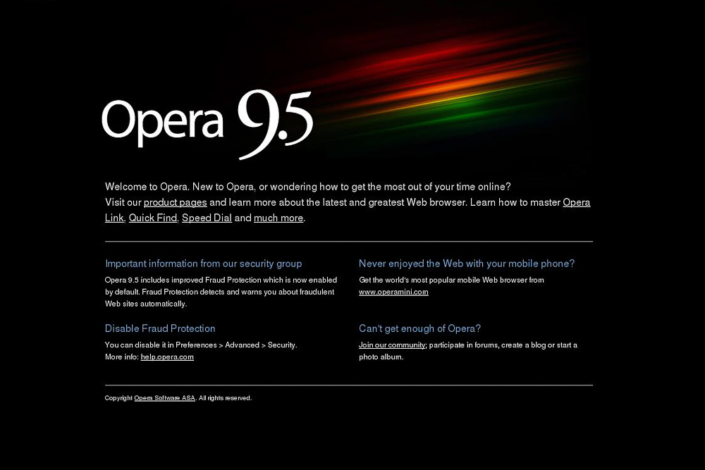 Вышла финальная версия Opera 9.5